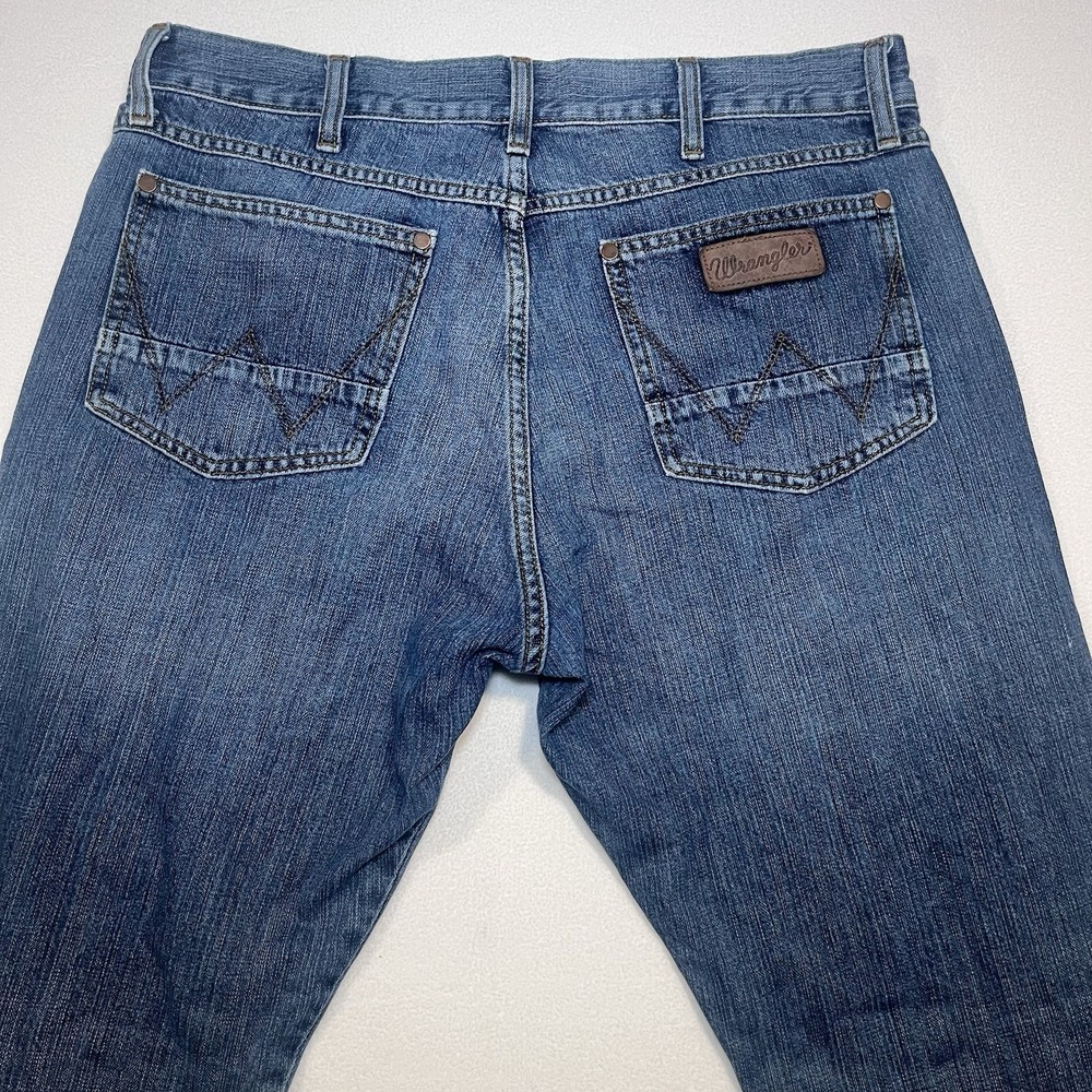 Wrangler Retro Men's Slim Straight Blue Denim Jeans 36x34 88MWZDK Stretch Cowboy - Picture 9 of 12